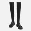 Botas acima do joelho femininas pequenas picantes botas elásticas de sola grossa botas de perna elevada emagrecimento doce legal botas longas e finas