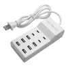 Cargador USB Tipo C de 10 Puertos 50W Enchufe Inteligente para Teléfono Móvil Regleta Cabezal de Carga Directa 5V2.4A