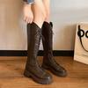 Botas Longas, Botas de Equitação de Canoa Larga, Com Cadarço, Novo Modelo 2026, Circunferência Ampla da Panturrilha, Botas Altas, Botas Femininas, Botas Longas com Circunferência Ampla da Panturrilha