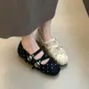 Estilo dulce puntera cuadrada lazo 2026 nuevos bailarinas que aumentan la altura lunares tira cruzada Mary Janes otoño nuevo estilo