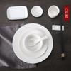 Decoración de mesa de restaurante de hotel vajilla cerámica plato blanco puro tazón plato traje Restaurante Club suministros de vajilla juego de tres o cuatro piezas