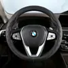 Suministro puntual de cubierta para volante de coche, repujado, línea de color a juego, cubierta para manija de coche, soporte de cubierta para manija de cuero, pedido de uno