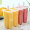 Molde para paletas extra grande de 4 piezas con tapa, lindo molde para helados de uso doméstico, paleta DIY con tapa, charola para hielo de refrigerador