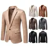 Novedad Otoño/Invierno Traje Estampado de Ante para Hombre Amazon Solapa Retro Traje de una Pieza Estilo Británico Chaqueta Ropa para Hombre