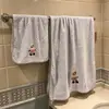 Toalla Facial y de Baño de Secado Rápido para Uso Doméstico, Absorbente y Libre de Pelusa, Bata de Baño para Adultos para Mujer, Set de Dos Piezas Engrosado, Estilo Pareja, Nuevo