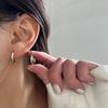 Aretes de tuerca de metal plateado para mujer otoño e invierno nicho aretes de alta gama anillo para la oreja 2023 nueva joyería elegante popular para la oreja