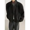 Nueva colección de otoño e invierno: Chamarra de algodón acolchada y engrosada para hombre, talla grande, con cuello alto, panelado en los hombros, corte holgado y diseño cálido con cierre.