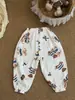 Calça Jogger Repelente de Mosquitos Infantil para Meninos e Meninas, Nova Moda Casual Versátil Calça Harem, Calça Fina Estilo Coreano Primavera e Verão