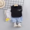 Conjunto de Colete Infantil 2020 Algodão Roupa Infantil Roupa de Verão para Meninos Sem Mangas Cachorrinho Conjunto de Duas Peças para Meninas Segurança Classe A