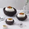 Cuenco cerámico de nido de avestruz blanco de tamaño grande, vajilla de hotel, para hornear, ensalada de frutas, hielo seco creativo