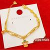 Pulseira Pequeno Deus da Riqueza Esmalte Dourado Areia Vietnã Pulseira de Moeda Rica Dinheiro Pulseira Pequeno Deus da Riqueza Antiga Artesanal Celebridade da Internet