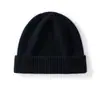 Gorro cálido, grueso, de canalé, de color liso, para otoño e invierno, estilo nuevo, gorro de punto de cachemira con orejeras y una corona redonda