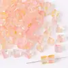 Contas de vidro iridescente com gradiente em formato de cubo, miçangas, materiais para artesanato DIY, para fazer pulseiras, joias e acessórios
