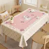 Toalha de Mesa Estilo Creme, À Prova de Óleo, À Prova d'Água, Não Precisa Lavar, Resistente ao Calor, Capa de Mesa de Jantar de Luxo, Novo Modelo 2026, Capa de Mesa de Café Rosa