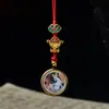 Cordón para Teléfono Móvil Original Tejido a Mano Ocho Santos Patronos 1.5 Thangka Pintado en Oro Colgante para Teléfono Móvil Colgante para Bolso Unidad USB