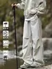 Pantalones Cargo Plisados Estilo Americano para Hombre, Pierna Recta Holgada Casual de Secado Rápido, Pantalones de Trabajo Tipo Paracaidista, Pantalones Largos de Senderismo Estilo Montaña para Exteriores