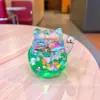 Garrafa de Areia Movediça Luminosa Enfeite Gato da Sorte 2026 - A Riqueza Vem de Todas as Direções - Presente de Inauguração - Pequena Decoração de Mesa para Recepção