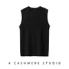Nuevo chaleco de punto de cachemira 2026 para mujer, cuello redondo, sin mangas, corte ajustado, diseñado para ser usado como capa interior o exterior