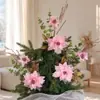 Cortes de flor de Pascua navideña transfronterizos de Amazon en blanco y rojo, flores navideñas artificiales, accesorios de decoración para árbol de Navidad
