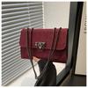 Bolsa quadrada pequena estilo coreano simples e elegante feminina inverno 2024 nova bolsa de ombro transversal personalizada popular bolsa de axila