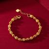 Pulsera de Oro Aluvial para Mujer, Lujo Accesible, Pulsera de Corazón de Alta Gama, Pulsera de Trébol de Cuatro Hojas, Pulsera con Palabra de Bendición, Adorno Exquisito para Niñas