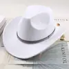 Sombrero fedora de lana, sombrero de vaquero, estilo étnico para hombres y mujeres, sombrero de sol de estilo europeo y americano para parejas para primavera y verano, sombrero de jazz