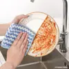 Pano de Prato Espesso em Fleece de Coral Absorvente para Cozinha Limpeza de Louça Limpeza Descontaminante de Tigelas Pano de Limpeza Não Gruda Óleo Descontaminação 30*40 cm