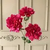 3 peônias hibisco artificiais para decorações de casamento, layout de cena de banquete de noivado, materiais de flores artificiais DIY, arranjos florais