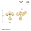 Suministro Exclusivo Transfronterizo de Aretes de Plata de Ley S925, Arreglo Escalonado de Moda, Tornillos para Oreja Roscados Incrustados con Circonita, Venta al Por Mayor Directa de Fábrica