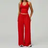 Conjunto de Yoga Cepillado Transfronterizo de Amazon para Mujer, Secado Rápido, Hermoso Diseño en la Espalda, Ropa Deportiva, Ropa Casual para Correr y Fitness