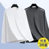 Camiseta deportiva casual para hombre de manga larga con estampado, moderna para adolescentes, adecuada para todas las estaciones, cuello redondo, top básico de manga larga