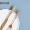 Luxo Leve Criativo Fosco Floco de Neve Aço Inoxidável Faca, Garfo e Colher para Comida Ocidental Palácio Europeu Relevo Dourado Louças Personalização