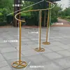 Adereços de ferro forjado para casamento, estrutura única em forma de S, decorações de casamento rotativas com tema de floresta, estrutura de cortina com linha decorativa de madrepérola para área de recepção