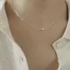 Colar de cruz pingente feminino design de nicho luxo leve alta qualidade moda japonesa e coreana corrente para clavícula para namorada