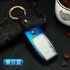 Encendedor Reloj Real con Linterna Brújula Reloj Digital Llavero Encendedor Recargable a Prueba de Viento Regalo para Novio