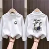 Ropa interior térmica casual de manga larga para niños, estilo nuevo Otoño Invierno, forro polar, camiseta de cuello alto para bebés, top interior, moderno