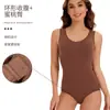 Calzones de una pieza europeos y americanos sin costuras de hombro ancho talla grande con abertura en el pecho, comercio exterior, moldeador abdominal fuerte postparto