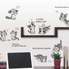Pegatinas de pared removibles de tres generaciones al por mayor queso Gato Gris lindas pegatinas de pared para habitación infantil AY7054