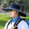 Chapéu de Sol Masculino de Verão com Proteção UV, Chapéu de Sol com Cobertura Facial para Pesca, Chapéu de Sol de Aba Larga, Chapéu de Pescador, Feminino Outono e Inverno