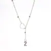 Bestseller Transfronterizo Europeo y Americano Nuevo Estilo 26 Letras Corazón Cadena Lariat Diseño de Nicho Versátil Estilo Lujo Ligero Cadena de Clavícula Mujeres