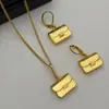 Nova Corrente de Clavícula em Ouro Sólido com Pingente em Formato de Bolsa, Brincos Estilo Europeu e Americano, Acessórios de Orelha com Design de Moda de Luxo Leve