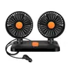 Ventilador Doble para Coche Ventilador Eléctrico para Coche Enchufe para Encendedor de Cigarrillos de Coche 12V 24V Volt Van Sedán Camión Grande