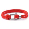Moda europeia e americana pulseira de aço inoxidável com fecho de ferradura em forma de U nova pulseira de mão dupla camada de corda de Milão masculina transfronteiriça preta