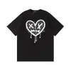 Camiseta de Manga Curta para Casal Amiri Pomba da Paz Tinta Flow Grafite Lettering 230g Série Coleção Estampa Clássica do Logo