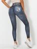 Leggings Casuales Estampados de Mezclilla Elásticos de Cintura Alta Nuevos Transfronterizos Pantalones de Yoga Xy8-43