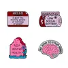 Broche Salud Mental Batería Social Baja Decoración Creativa para Bolso Estuche para Bolígrafos Hebilla de Cinturón Aleación Goteo de Aceite Insignia Personalizada