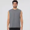 Chaleco Deportivo Holgado para Hombre, Ligero con Sensación de Algodón, Secado Rápido, Hombros Anchos, Sin Mangas, Ropa de Fitness, Top para Correr al Aire Libre 61145