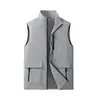Chaleco de Trabajo con Cuello Alto para Hombre de Primavera y Otoño, Chaleco para Fotografía al Aire Libre, Chaleco Deportivo, Chaqueta de Pesca, Personalizable con Estampado, Cremallera de Doble Sentido