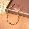 Collar de Cuentas Ojo de Tigre Color Marrón Maillard con Cadena para Suéter de Perlas de Agua Dulce de Alta Gama Estilo Vintage Hong Kong, Moderno y Versátil