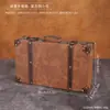 Caja de almacenamiento de cuero desgastado estilo americano, pieza de exhibición para tienda de ropa, caja de madera antigua, caja para accesorios de fotografía